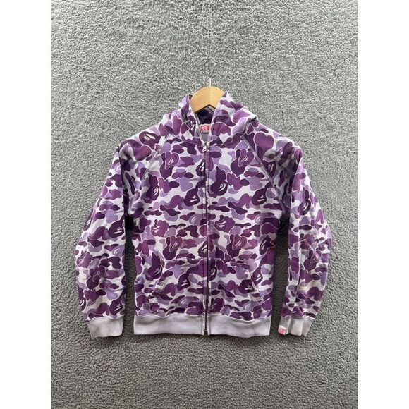 Aape A Bathing Ape Bape Purple Pink Full Zip Hoodie Unisex Size Short - Picture 1 of 6